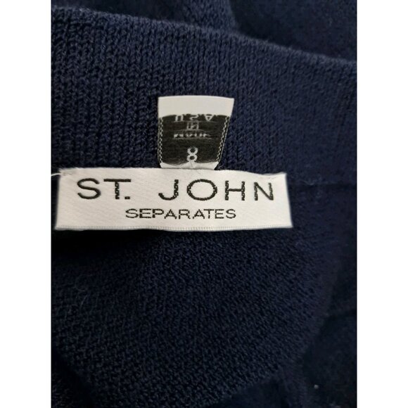 St. John Separates Knit Navy Blue Pencil Skirt Size 8, Made In USA - Picture 3 of 7